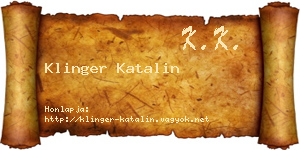 Klinger Katalin névjegykártya