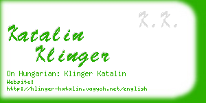 katalin klinger business card